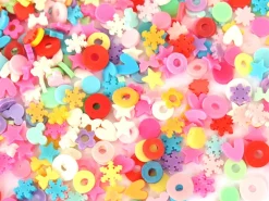 Confettis en pâte polymère -formes et couleurs variées - 10 grammes