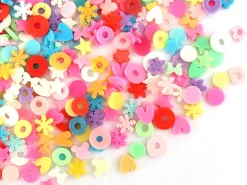 Confettis en pâte polymère -formes et couleurs variées - 10 grammes