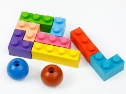 Crayons gras pour enfants - briques de jeu type lego - hélicoptère