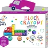 Crayons gras pour enfants - briques de jeu type lego - Camion