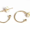 Créoles -15 mm - laiton doré à l'or fin 24K