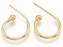 Créoles -15 mm - laiton doré à l'or fin 24K