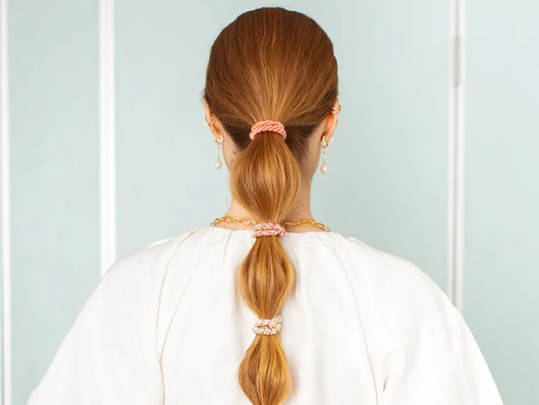 Elastique cheveux Orange fluo & Glitter Slim - Kknekki