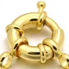 Fermoir à anneau à ressort - 13 x 5 mm - doré à l'or fin 18K