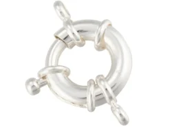 Fermoir à anneau à ressort - 15 x 5 mm - flash argent 925