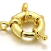 Fermoir à anneau à ressort - 15 x 5 mm - doré à l'or fin 18K