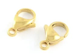 Fermoir mousqueton 9 mm - Doré à l'or fin