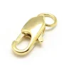 Fermoir mousqueton allongé 11mm avec anneau - doré à l'or fin