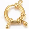 Fermoirs à anneaux à ressort en acier inoxydable 304 - doré - 23 x 14 mm