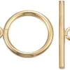 Fermoirs toogle en acier inoxydable 304 - doré - 16x12 mm