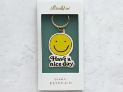 Grand porte-clés sourire jaune "Have a nice day" Idlewild