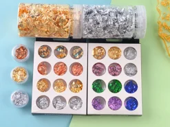 Grande boite de feuilles d'étain pour résine et création de bijoux - Argenté