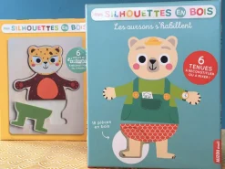 Jeu les oursons s'habillent - mes silhouettes en bois -jacque isabelle