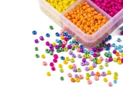 Kit Boite de perles 10 couleurs opaques + 2 bobines fils + pince