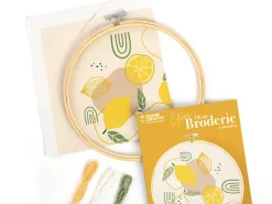 Kit broderie Graine Créative citron - Tambour 20cm