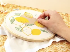 Kit broderie Graine Créative citron - Tambour 20cm