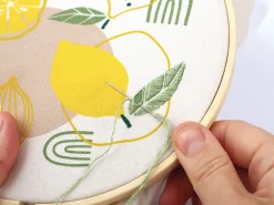 Kit broderie Graine Créative citron - Tambour 20cm