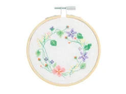 Kit de Broderie Point de Croix, Couronne de Fleurs - Rico Design