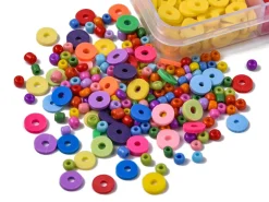 Kit de perles heishi et perles de rocailles - Fil et pince inclus
