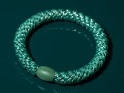 Élastique cheveux Bleu turc pailleté - Kknekki