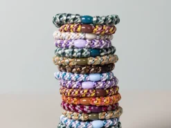 Élastique cheveux Mix Bleu Argenté Pailleté - Kknekki