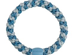 Élastique cheveux Rayé bleu bébé pailleté - Kknekki