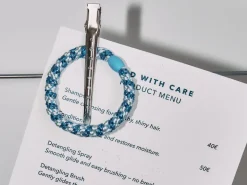 Élastique cheveux Rayé bleu bébé pailleté - Kknekki