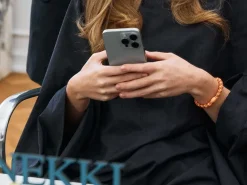 Élastique cheveux Rayé orange délavé pailleté - Kknekki