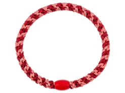 Élastique cheveux Slim Corail Bordeaux Rayé Pailleté - Kknekki