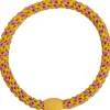 Élastique cheveux Slim Rayé corail pailleté - Kknekki