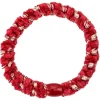 Élastique cheveux Velours Rayé Framboise - Kknekki