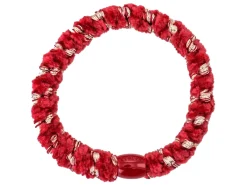 Élastique cheveux Velours Rayé Framboise - Kknekki