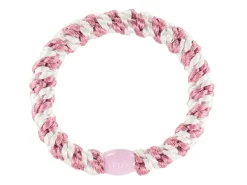 Élastique cheveux Vieux Rose-Blanc Rayé - Kknekki