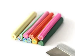 Lot 10 canes & lame - Nature - en pâte polymère