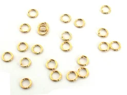 Lot de 20 anneaux 4mm - dorés à l'or fin
