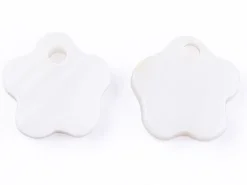 Lot de 10 breloques - fleur - Coquillage naturel - 13 mm