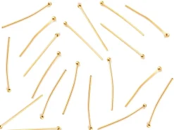 Lot de 50 clous à tête boule - Doré à l'or fin 18K - 24 mm