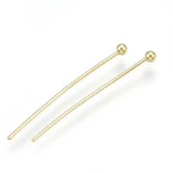 Lot de 50 clous à tête boule - Doré à l'or fin 18K - 24 mm