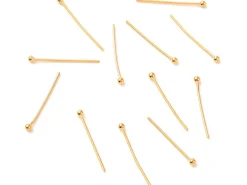 Lot de 50 clous à tête boule - Doré à l'or fin 18K - 21 mm