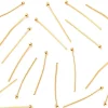 Lot de 50 clous à tête boule - Doré - 30 mm