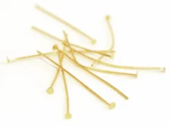 Lot de 50 clous à tête plate - Doré à l'or fin 18K - 25 mm