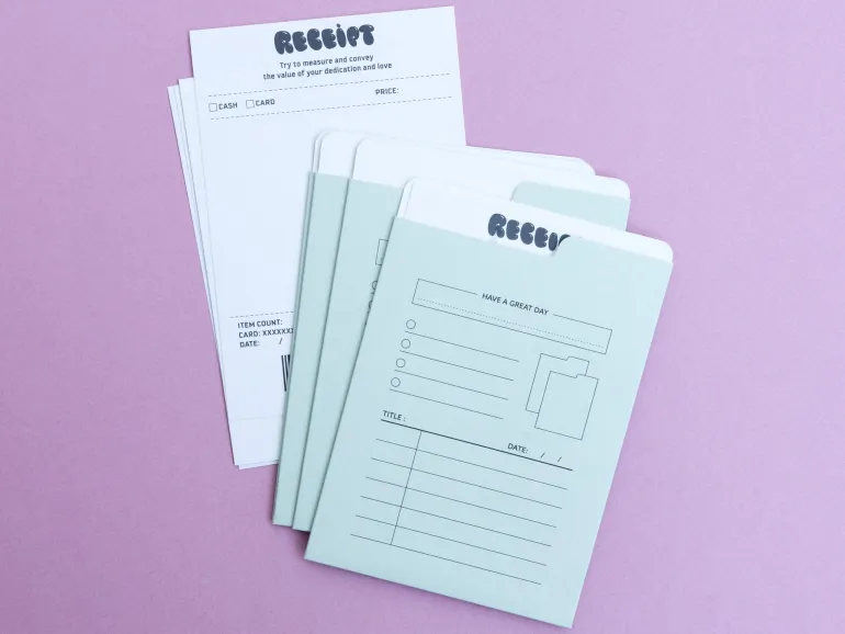 Lot de 4 Enveloppes vertes + papiers recettes pour journaling