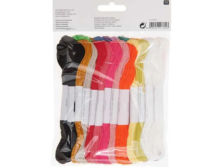 Lot de 24 Fils à broder – Set fashion
