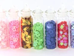 lot de 12 fioles remplies de paillettes