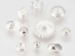 Lot de 10 grammes soit 40 pcs env. d'intercalaires argentés pour perles heishi