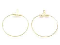 Lot de 2 intercalaires créoles 29 mm - doré à l'or fin 18k
