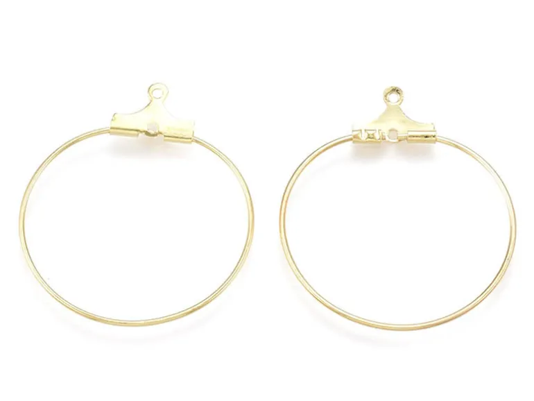 Lot de 2 intercalaires créoles 29 mm - doré à l'or fin 18k
