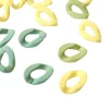 Lot de 50 maillons mates en acrylique - 30 x 21 mm - Vert et jaune
