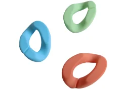 Lot de 50 maillons mates en acrylique - 30 x 21 mm - Bleu, orange et vert