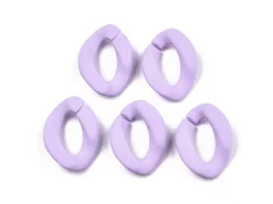 Lot de 50 maillons opaques et mates en acrylique - 23 x 17 mm - Prune